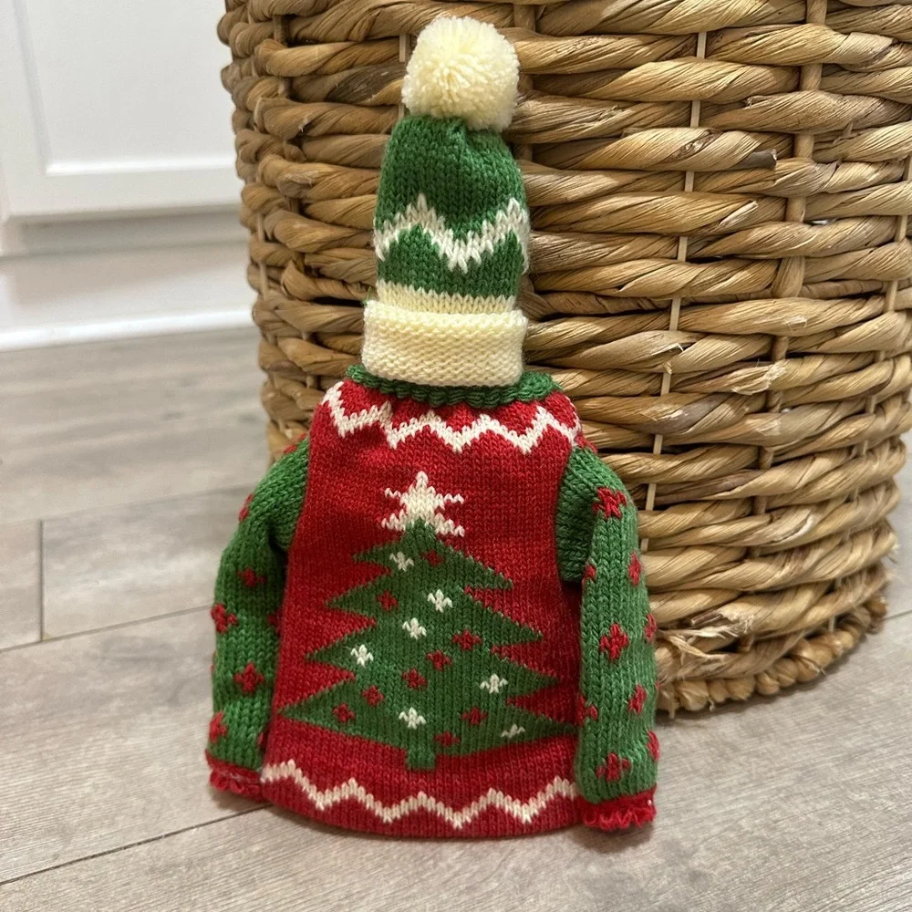 Acrylic Knitted Christmas Wine Bottle Cover & Hat Cork Cover Festive Gift